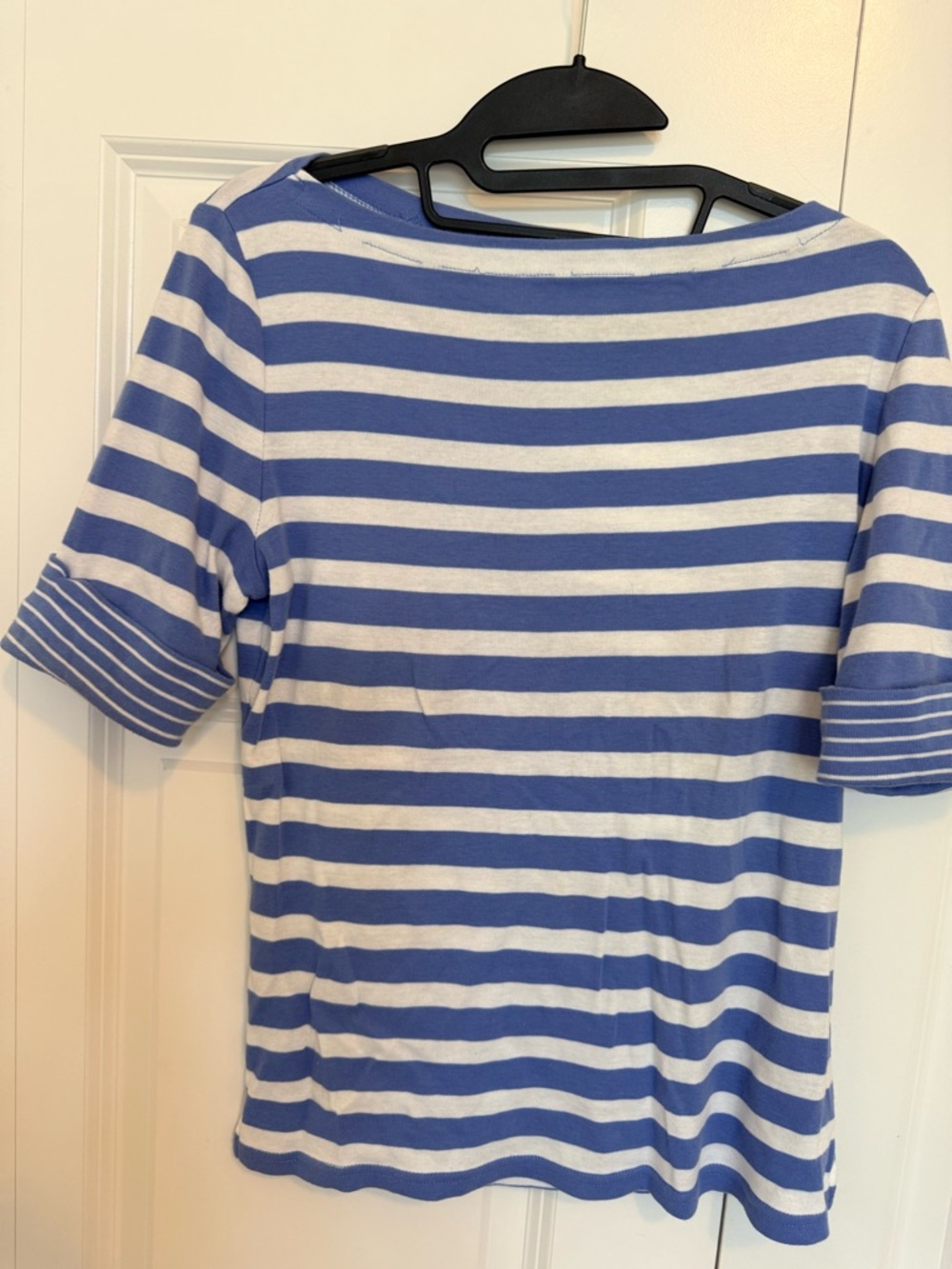 Ralph Lauren Blue and White Striped Knit Top